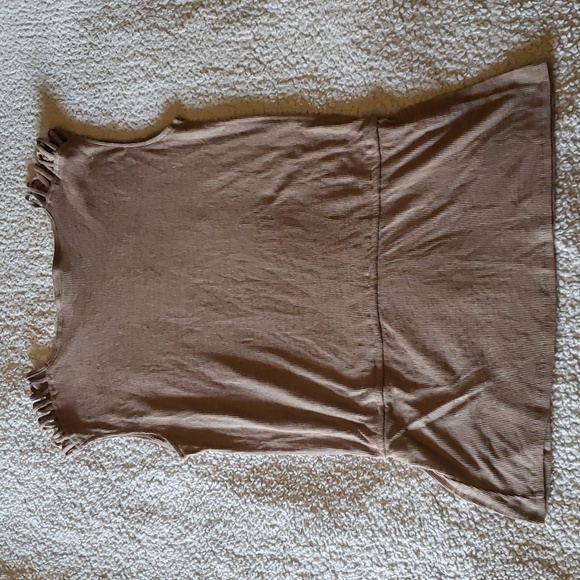 Strappy Shoulder Cut Out Cinched Flowy Ribbed Burnout Cover-up Swim Dress - Picture 7 of 7